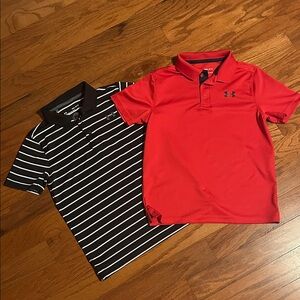 Under Armour Kids Polo Duo - Red and Black Stripes